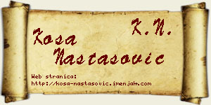 Kosa Nastasović vizit kartica